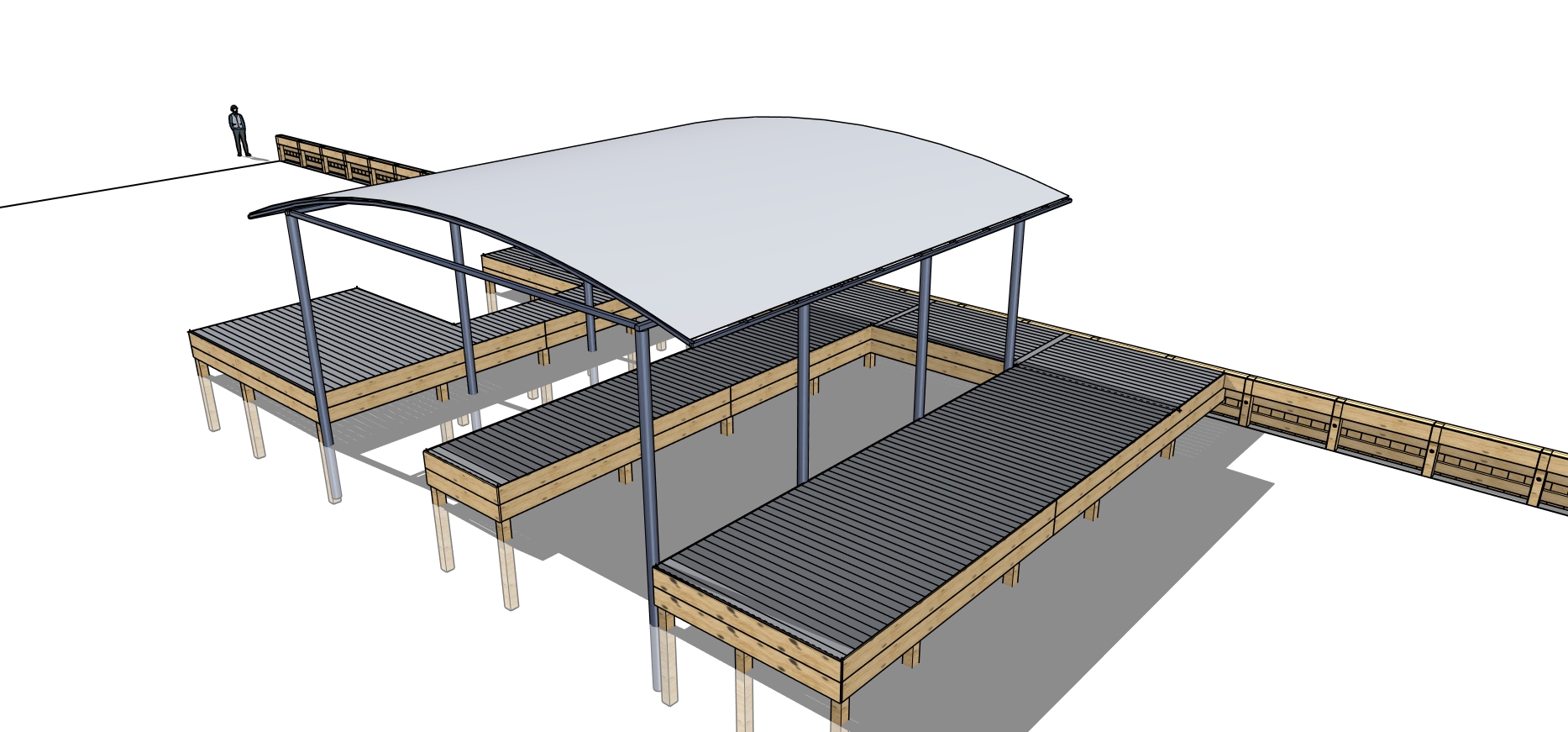 Boat Dock Construction on Lake Conroe 2 G&C custom dock 3D visualization rendering of covered boat dock