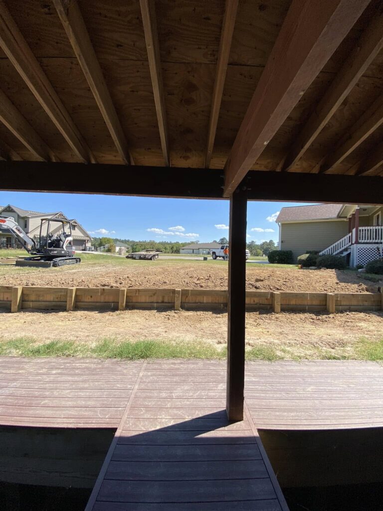 Retaining Wall Construction Under Deck Bobcat